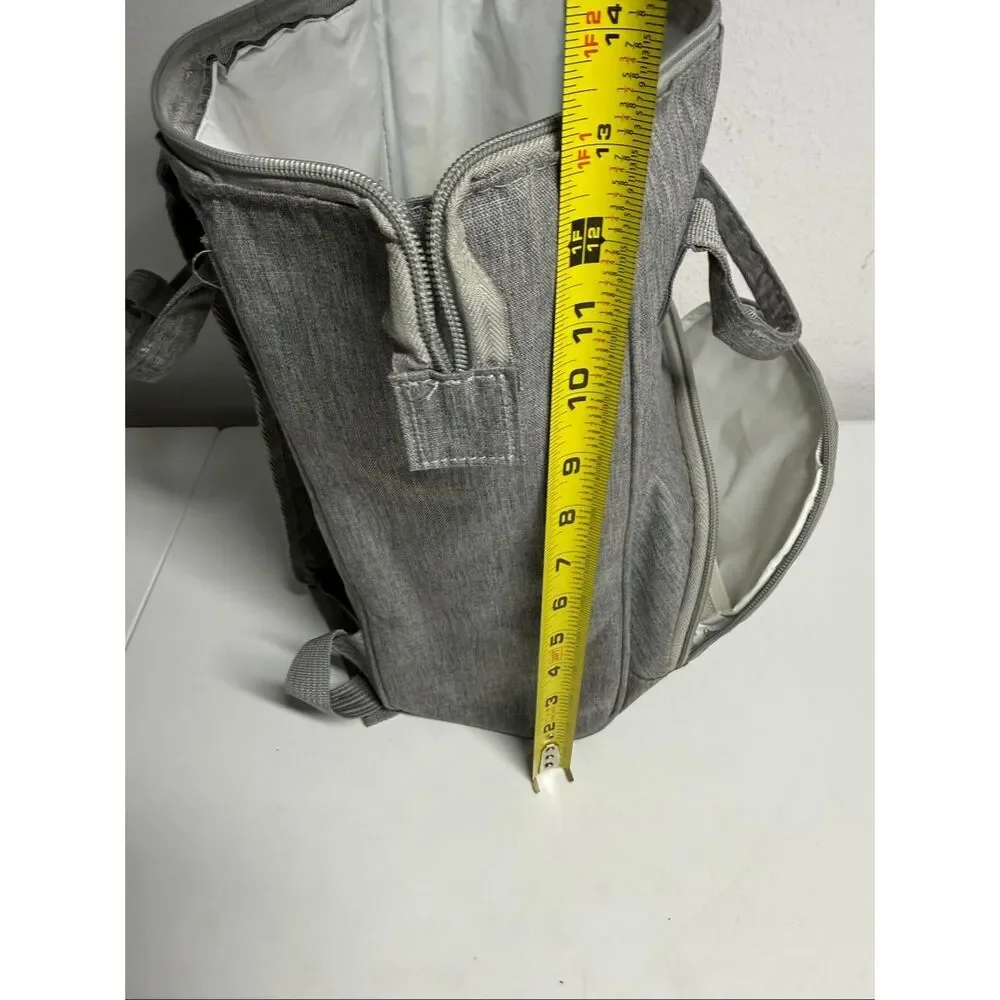 Enfamil Mini Diaper Bag Backpack Gray Small Baby Organizer Compact Travel Bag